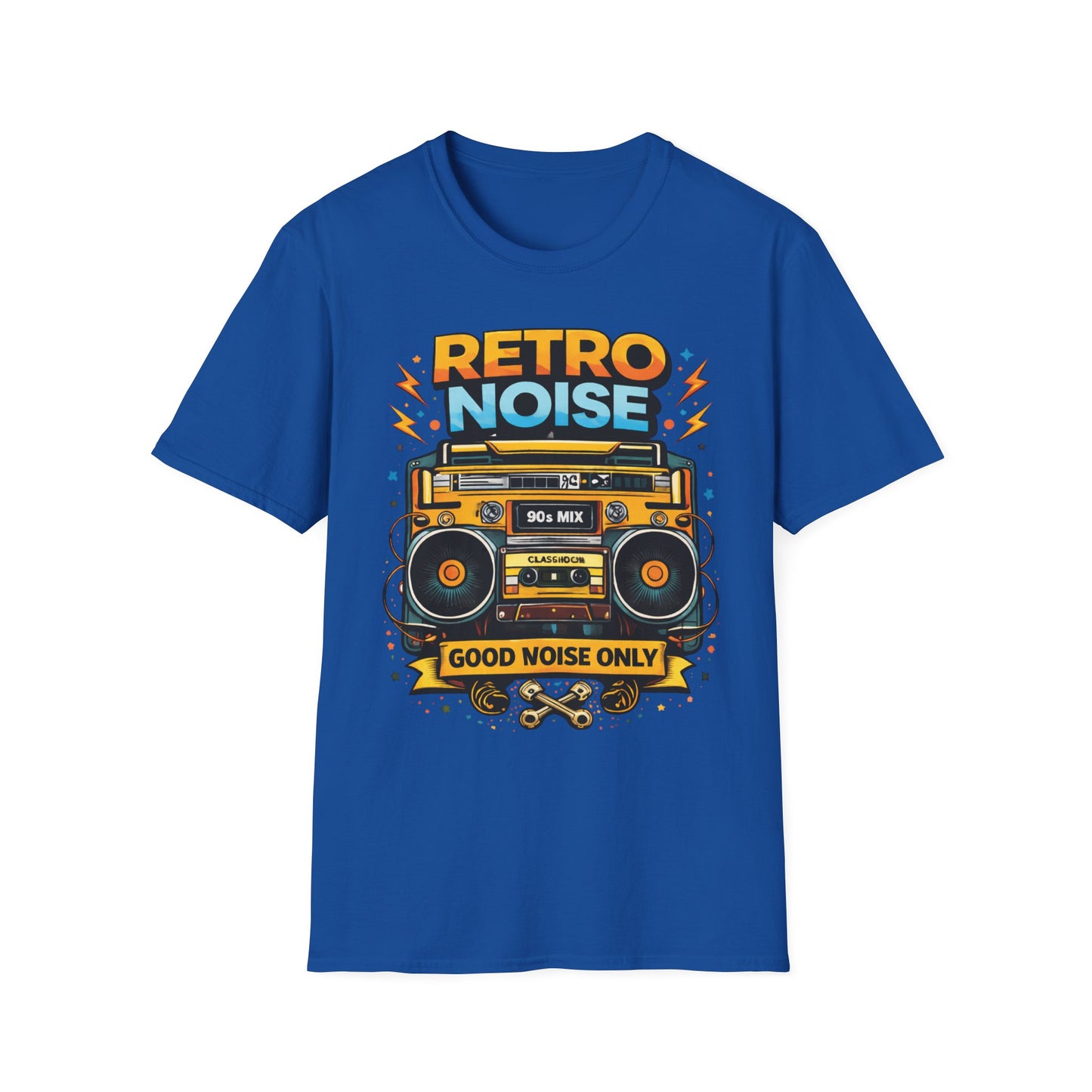 Retro Noise Boombox T-Shirt — "Good Noise Only" Vintage 80s Music Tee