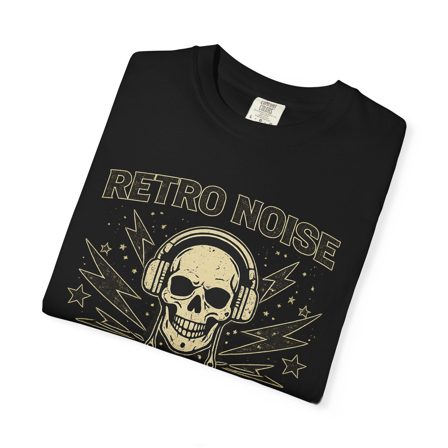 Retro Noise Skull T-Shirt — "Dead Air / Live Noise" Vintage Rock Tee