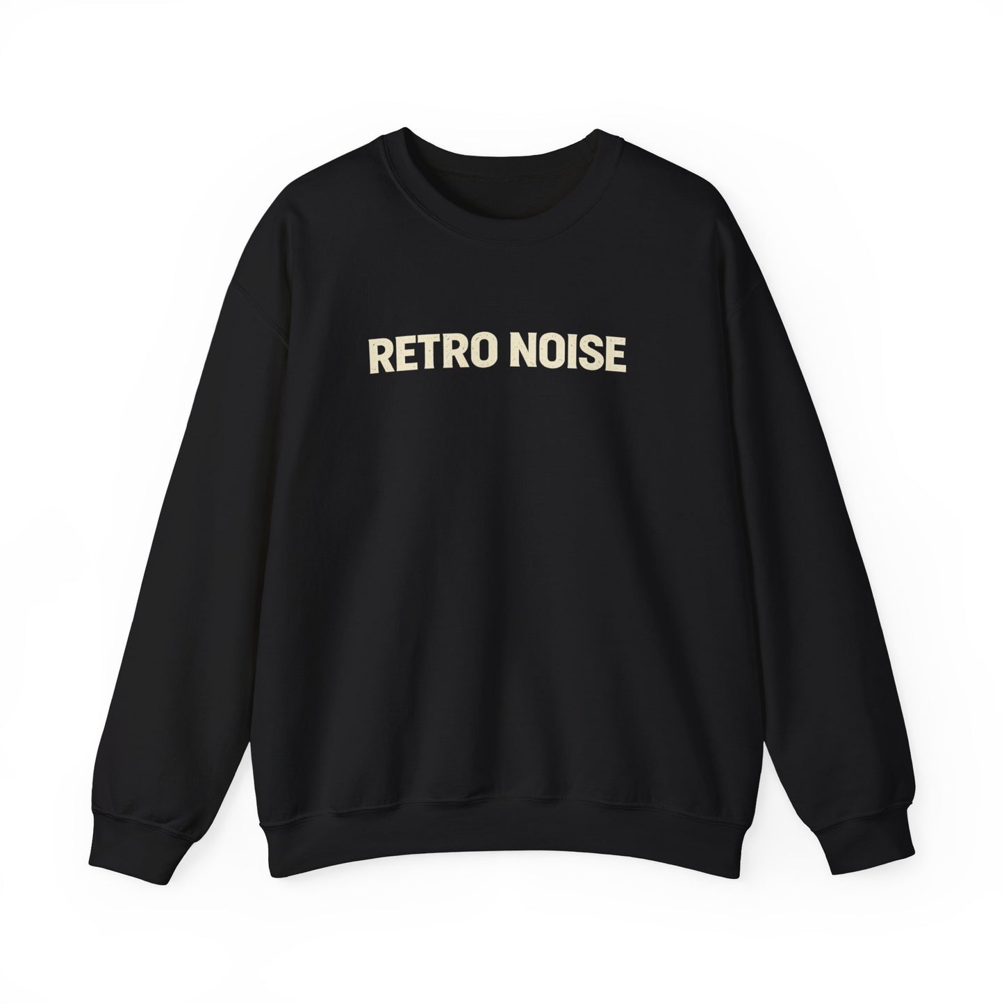 Retro Metal Noise Crewneck Sweatshirt — Skull Headphones Vintage Rock Band Pullover