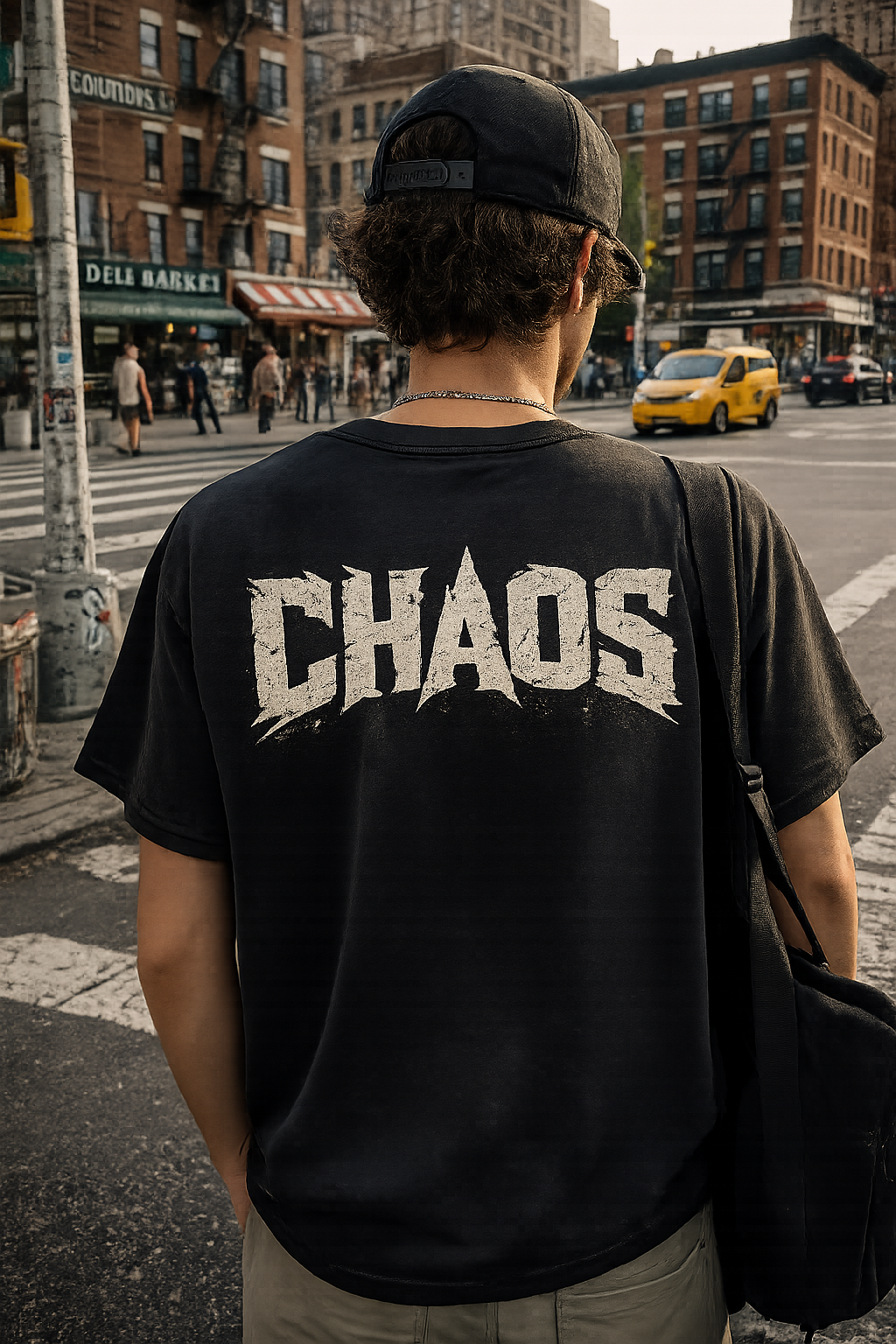 Chaos Graphic Sweatshirt — Bold Distressed Back Print Crewneck