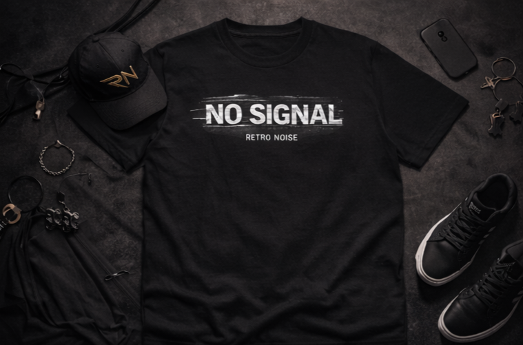 No Signal T-Shirt — Retro Grunge Distressed Graphic Tee