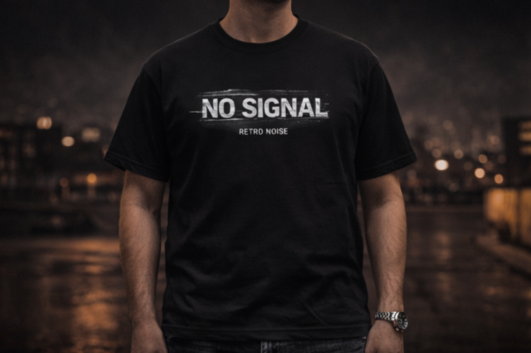 No Signal T-Shirt — Retro Grunge Distressed Graphic Tee