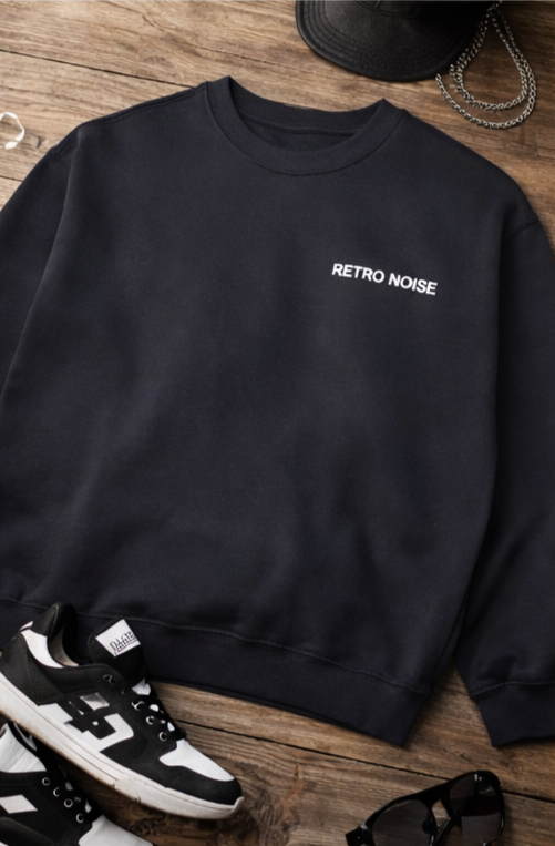 Retro Noise Crewneck Sweatshirt — “Fuck What They Think” Skull Graphic