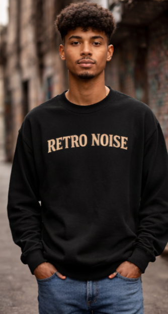 Retro Noise Rock & Roll Crewneck Sweatshirt — Gothic Guitar Skeleton Design