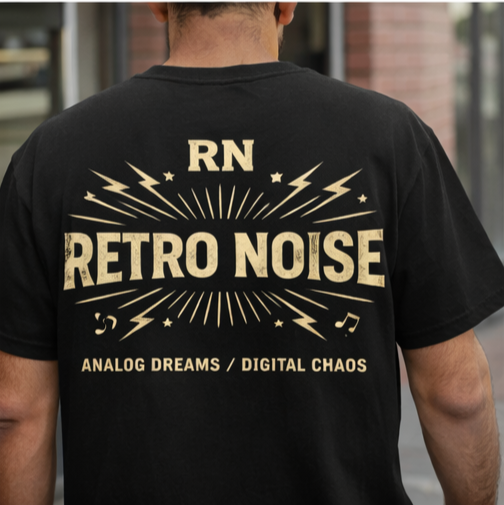 Retro Noise Tee — Vintage Band Graphic T‑Shirt (RN, Analog Dreams / Digital Chaos)