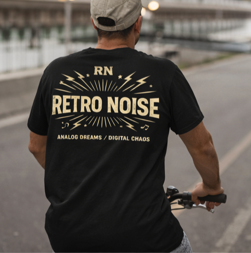 Retro Noise Tee — Vintage Band Graphic T‑Shirt (RN, Analog Dreams / Digital Chaos)