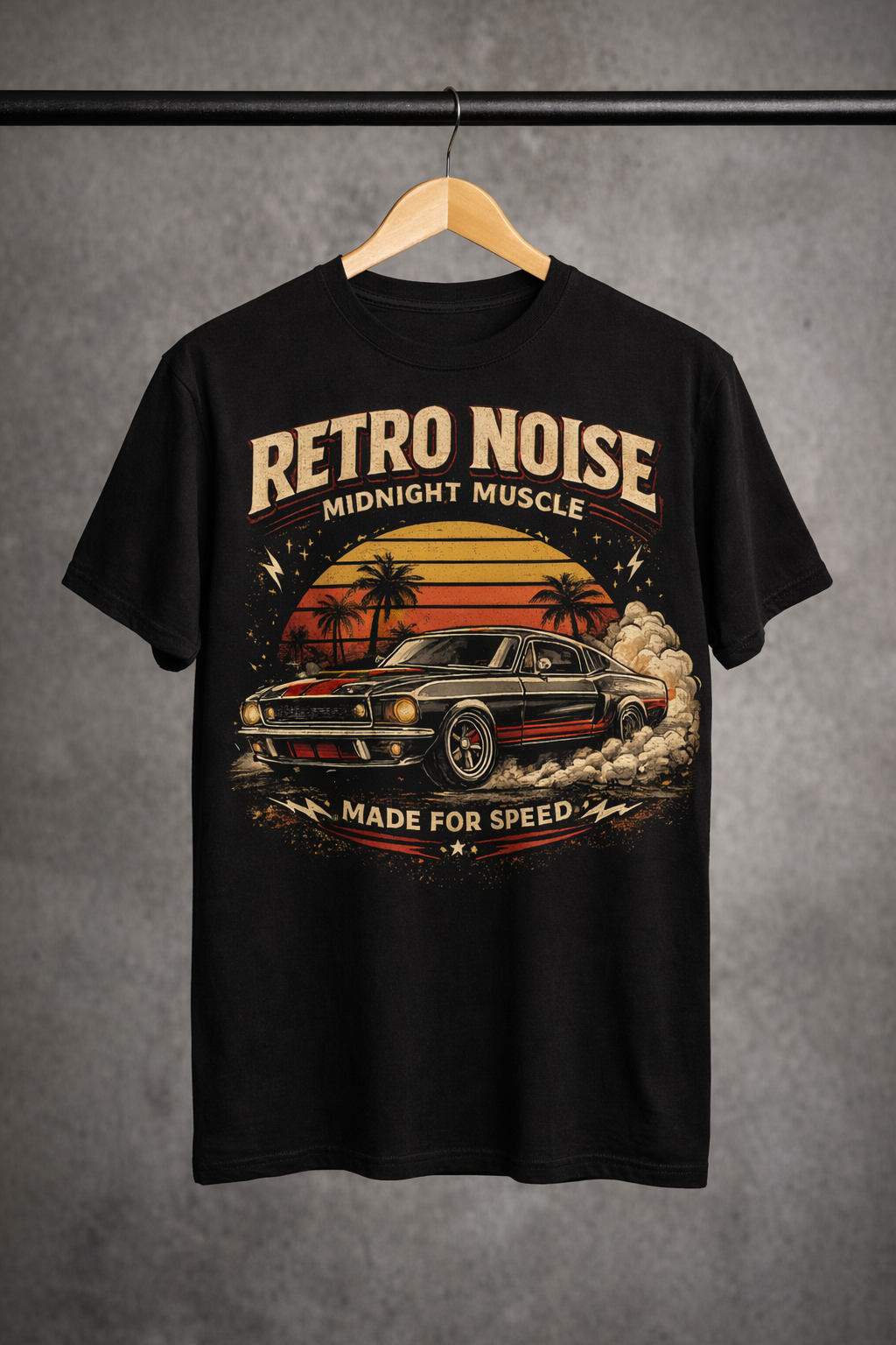 Retro Noise "Midnight Muscle" Vintage Muscle Car Tee