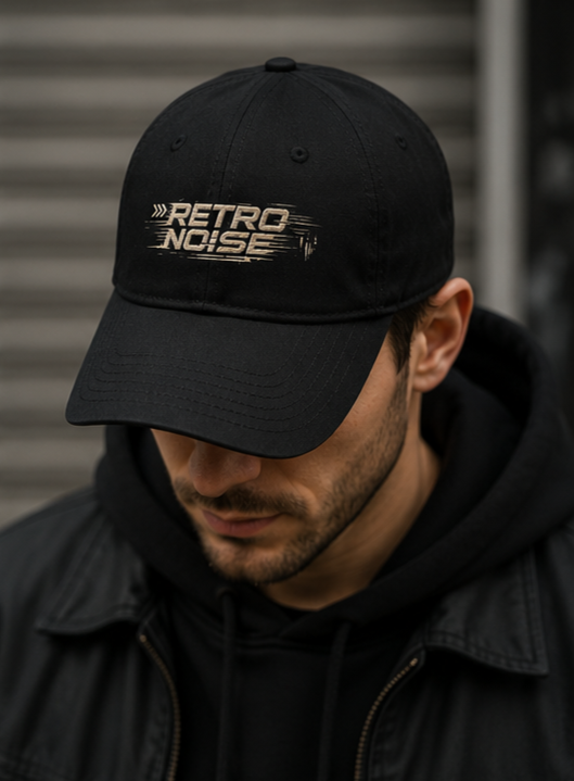 Retro Noise Low Profile Baseball Cap — Vintage Distressed Logo Hat