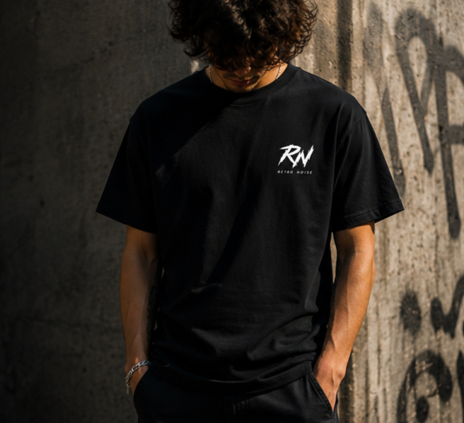 RW Retro Rider Logo T‑Shirt — Minimal Biker Graphic Tee