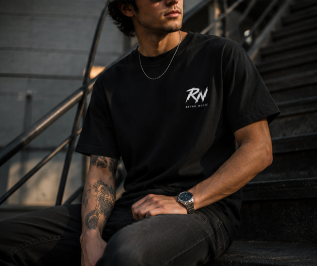 RW Retro Rider Logo T‑Shirt — Minimal Biker Graphic Tee