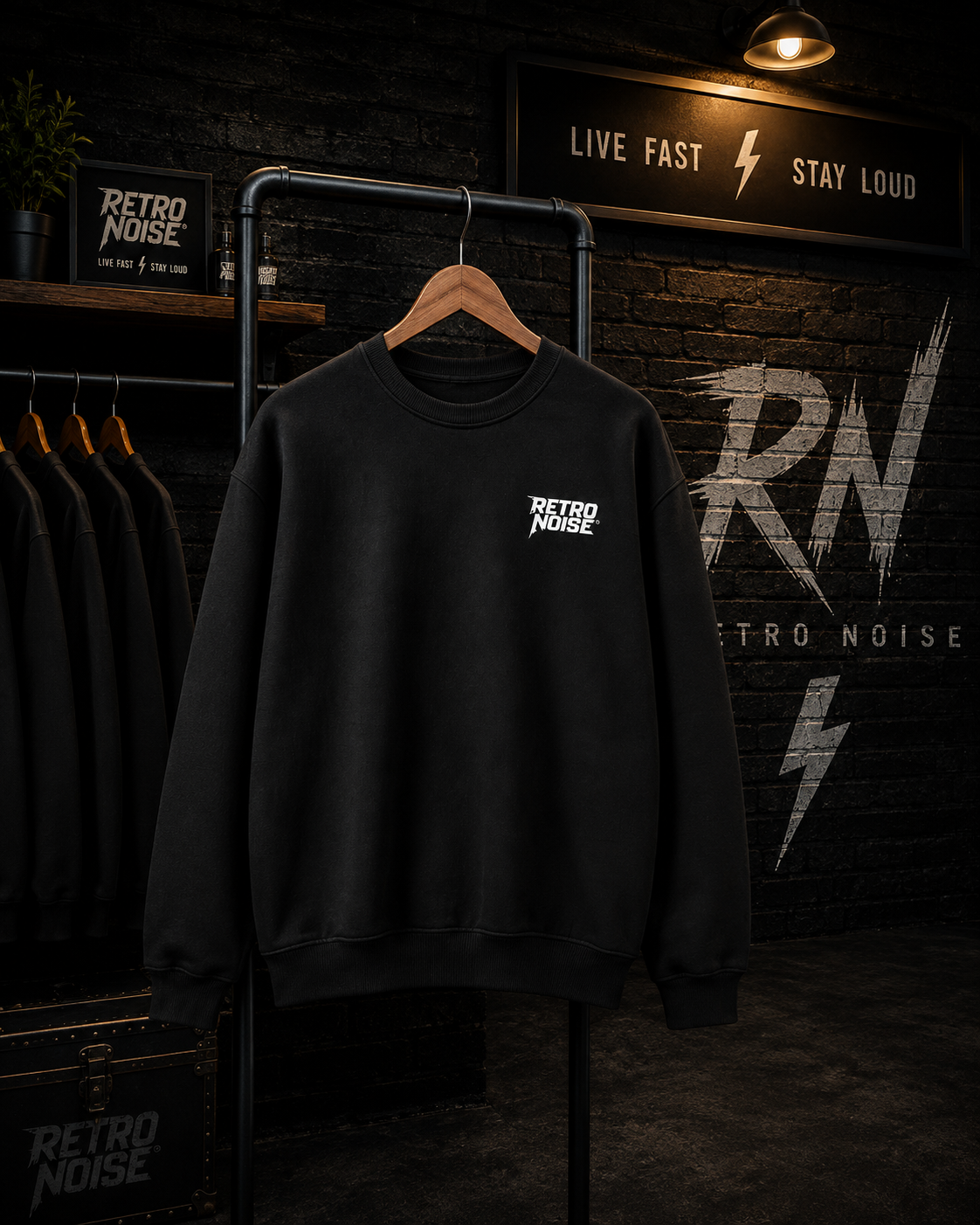 Chaos Graphic Sweatshirt — Bold Distressed Back Print Crewneck