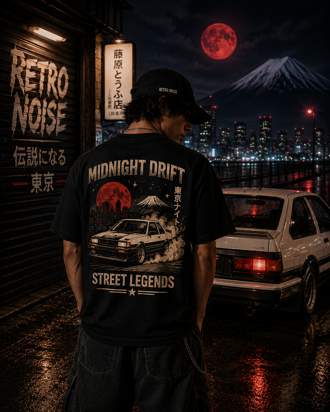 Midnight Drift Street Legends T-Shirt — JDM Retro Car Racing Tee