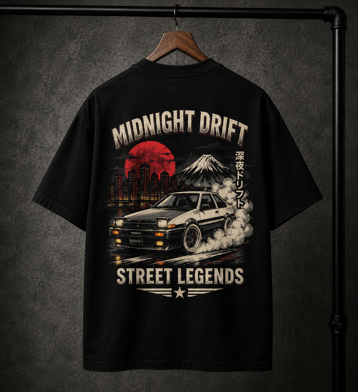 Midnight Drift Street Legends T-Shirt — JDM Retro Car Racing Tee
