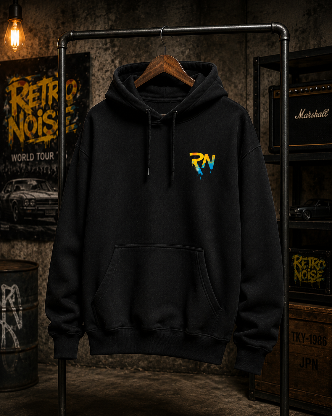 RetroNoise Graffiti Logo Hoodie | Retro gaming, street art style