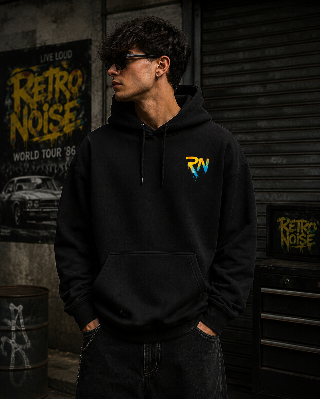 RetroNoise Graffiti Logo Hoodie | Retro gaming, street art style
