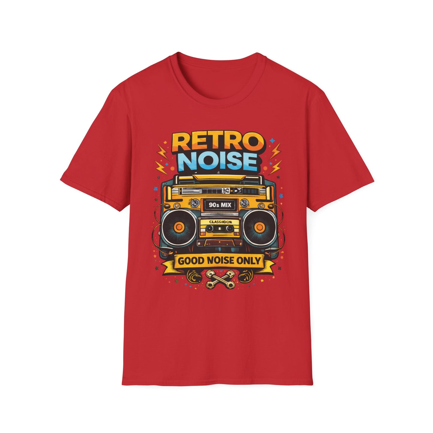Retro Noise Boombox T-Shirt — "Good Noise Only" Vintage 80s Music Tee