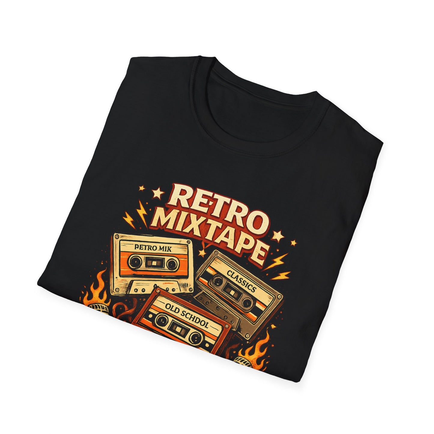 Retro Mixtape T-Shirt — 'Never Forget the Classics' Vintage Cassette Tee